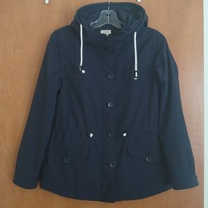 J. Crew Factory Navy Hooded Nylon Jacket